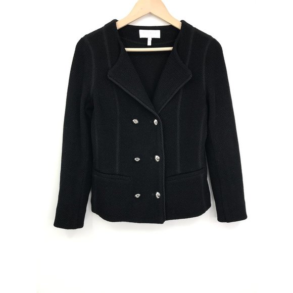 Escada Sport Textured Double Buttoned Jacket Blazer Black Size 36 Small - Picture 1 of 9